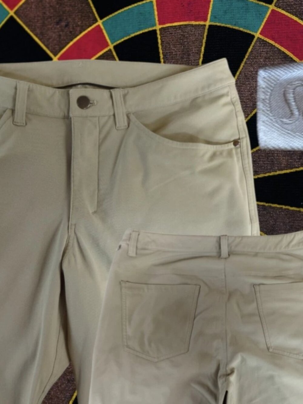 Lululemon ABC Utility Chino Beige Golf Pants Trousers Mens Slim 32x32 5-Pocket